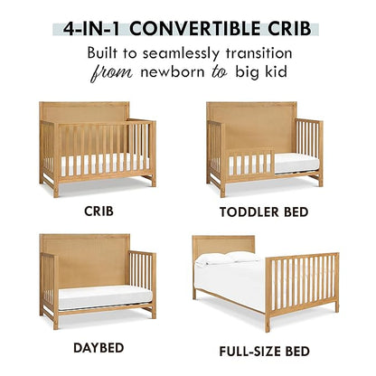 Davinci Margot 4-in-1 Convertible Crib in Honey GREENGUARD Gold Certified - LeafyLoom