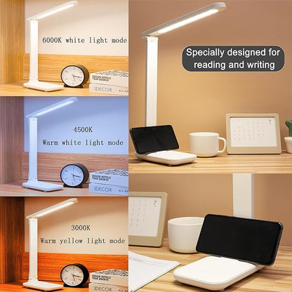 Led Desk Lamp Dimmable Desk Light Reading Lamp 3 Lighting Modes, Eye Protection Desk Lamp Desk Accessories, Study Desk Lamp Equipped USB Charger Suitable for Home Office is for Gift Giving - LeafyLoom