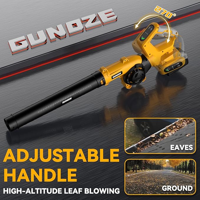 Cordless Leaf Blower for Dewalt 20V Battery, 3 Speed Modes Up to 200MPH, 270° Rotatable Electric Leaf Blower with 4 Blowing Nozzles(No Battery) - LeafyLoom