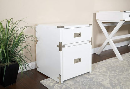 OSP Home Furnishings Wellington 2-Drawer File Cabinet, White - LeafyLoom