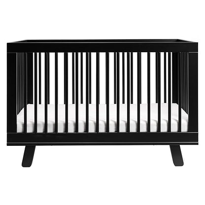 Babyletto Hudson 3-in-1 Convertible Crib with Toddler Bed Conversion Kit in Black, Greenguard Gold Certified - LeafyLoom