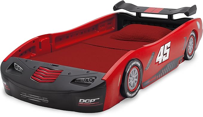 Delta Children Sport Race Car Twin Bed, Red - LeafyLoom