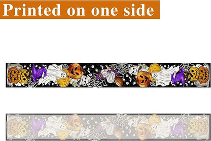 Halloween Table Runner 108 Inches Long Pumpkin Black Cat Halloween Table Runners Happy Halloween Boo Ghost Theme Decor for Kitchen Dining Table Home Party Decorations Unibyby