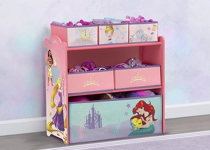 Delta Children Design & Store 6 Bin Toy Storage Organizer, Disney Princess - LeafyLoom