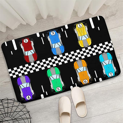 Race Car Rug Kids Play Area Rugs Race Car Track Rug Kids Rug with Roads and Tracks Car Track Carpet Car Rug for Boys Room Race Car Room Decor for Boys,Black 2'×3' - LeafyLoom