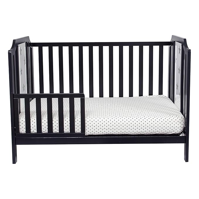 Suite Bebe Celeste 3 in 1 Convertible Island Crib Wood and Acrylic, Black - LeafyLoom