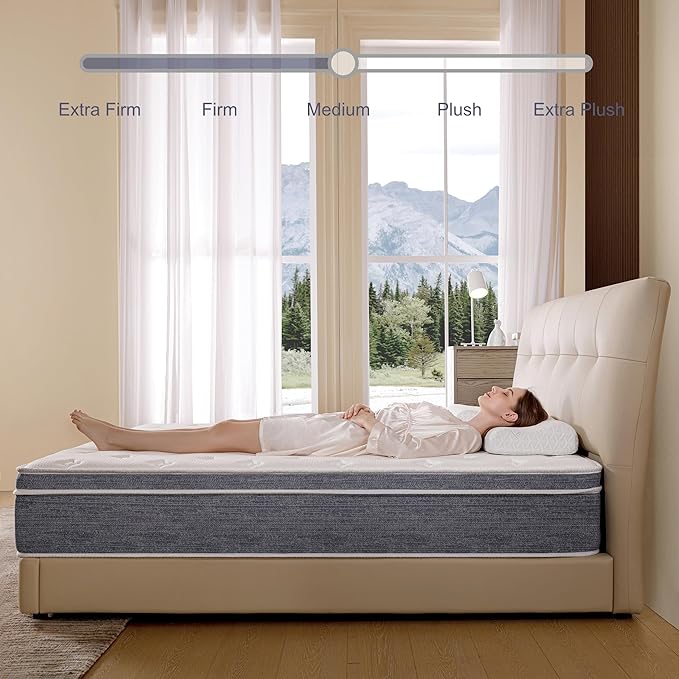 8 Inch Twin Mattresses,Hybrid Twin Size Mattress in a Box,Gel Memory Foam Medium Firm Grey Mattress,Quality Comfort and Adaptive Support Breathable Cooling Twin Mattress,CertiPUR-US. - LeafyLoom