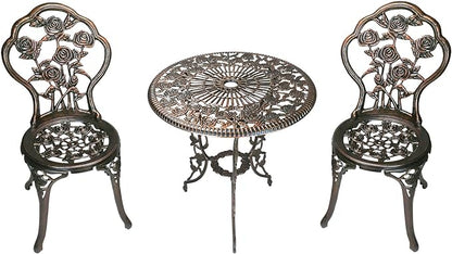 Oakland Living 3-Piece Rose Bistro Set with 23.5-Inch Cast aluminum Top Table - LeafyLoom