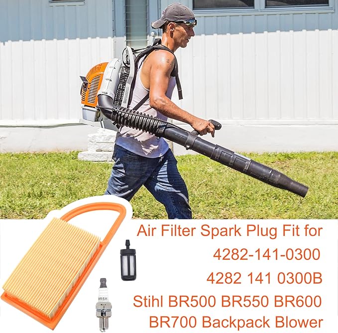 FitBest Air Filter Spark Plug Fuel Filter for Stihl BR500 BR550 BR600 BR700 Backpack Blower 4282 141 0300 4282 141 0300B - LeafyLoom