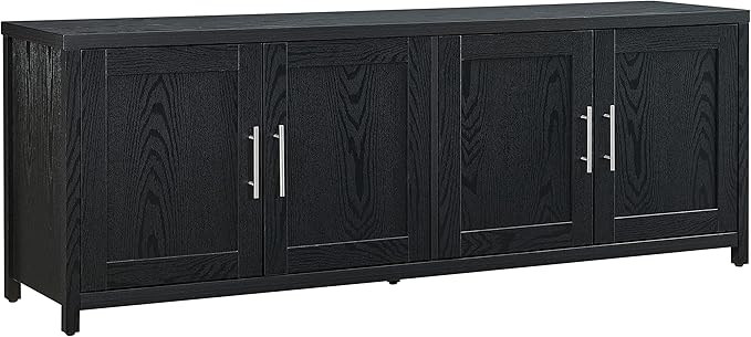 Henn&Hart Strahm TV Stand, 68" Wide, Black - LeafyLoom