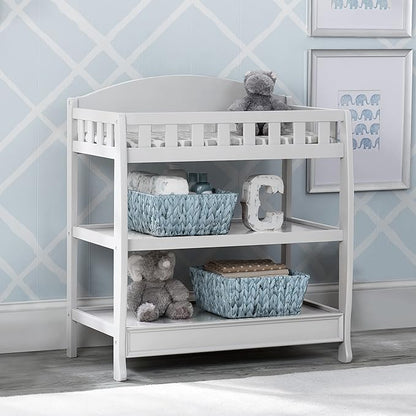 Delta Children Heartland 4-in-1 Convertible Crib Infant Changing Table with Pad + Serta Perfect Start Crib Mattress, Bianca White - LeafyLoom