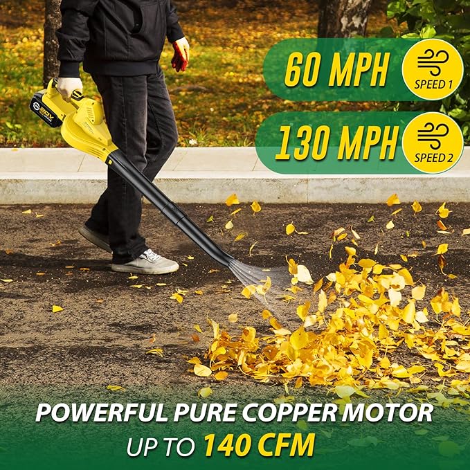 Cordless Leaf Blower Battery Powered: 20V Electric Leaf Blower with Charger and 4.0Ah Battery - Lightweight Small Blower Battery Operated for Driveway | Patio | Garage - LeafyLoom