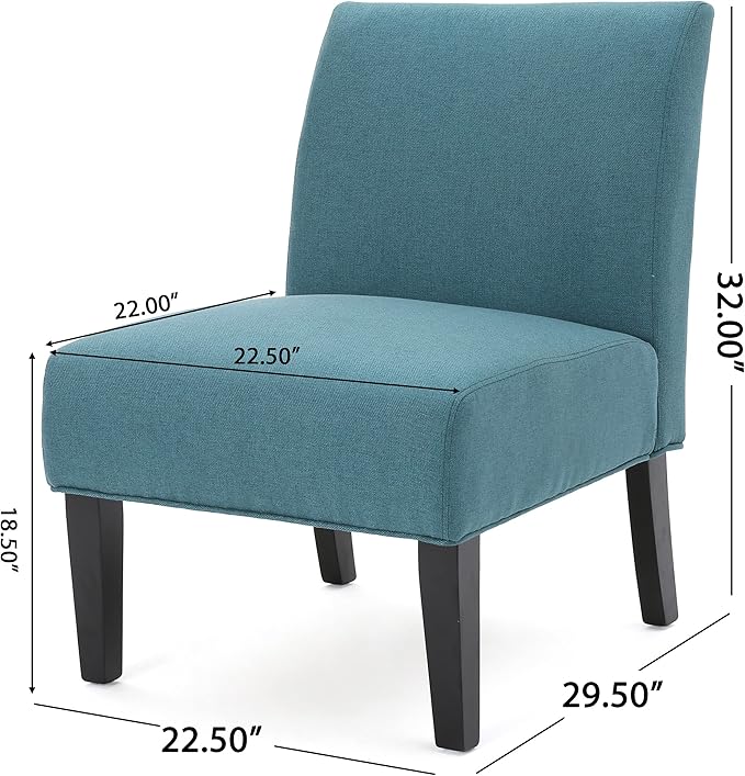 Christopher Knight Home Kassi Fabric Accent Chair, Dark Teal 29. 50”D x 22. 50”W x 32. 00”H - LeafyLoom