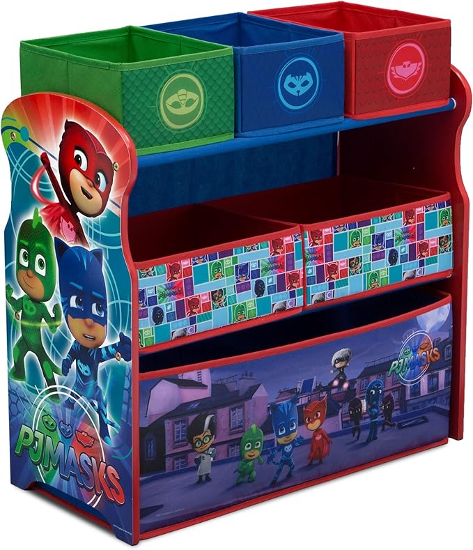 Delta Children Multi-Bin Toy Organizer, PJ Masks - LeafyLoom