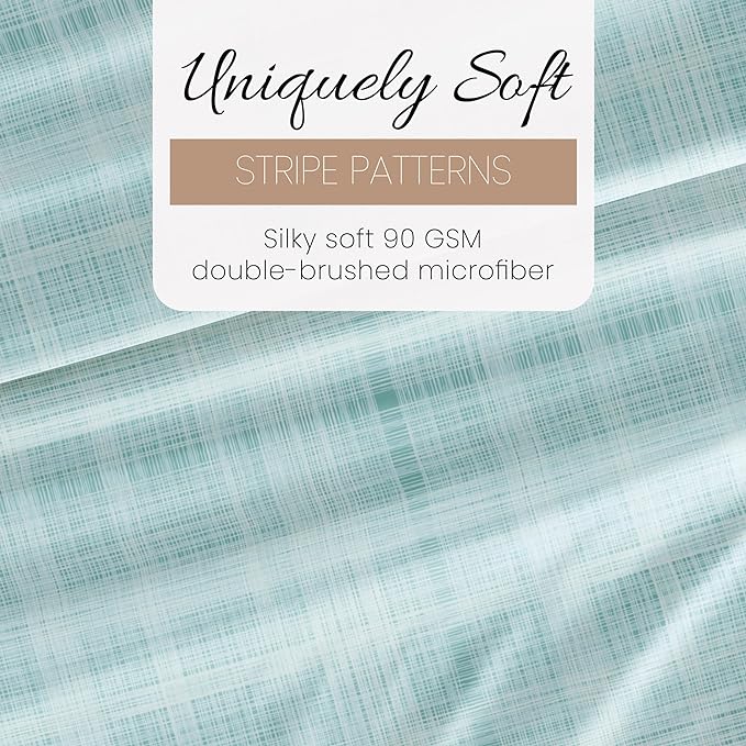 Linen Market 4 Piece Full Bedding Sheet Set (Aqua Thatch) - Sleep Better Than Ever with These Ultra-Soft & Cooling Bed Sheets for Your Full Size Bed - Deep Pocket Fits 16" Mattress - LeafyLoom