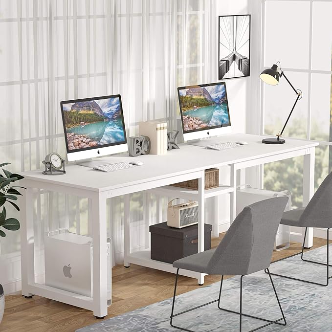 Computer Desk, White - LeafyLoom