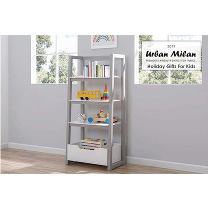 Delta Children Ladder Shelf, White/Grey - LeafyLoom