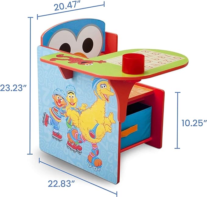 Delta Children Chair Desk With Storage Bin, Sesame Street - LeafyLoom