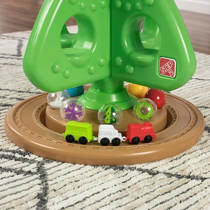 Step2 My First Christmas Tree for Kids, Interactive Christmas Tree Toy, Toddlers Ages 1.5+ Years Old, 12 Colorful Plastic Ornaments to Decorate, Mini Train Set Circles the Skirt - LeafyLoom