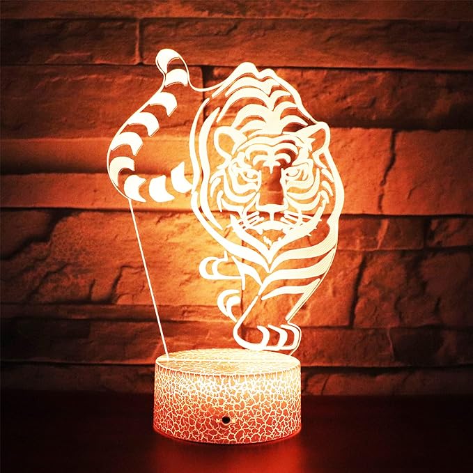 Tiger Gifts Tiger Shape Lamp 16 Colors Desk Table Night Light for Kids Party Supplies Birthday Valentine's Day Christmas Lover Friends - LeafyLoom