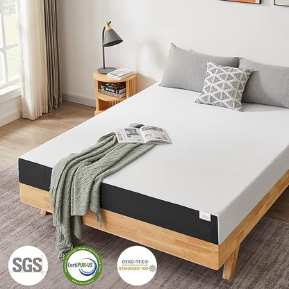 Full Size Mattress, 8 Inch Full Gel Memory Foam Mattress for Cool Sleep & Pressure Relief Breathable Cover Medium Firm Mattress in a Box, White, CertiPUR-US Certified - LeafyLoom