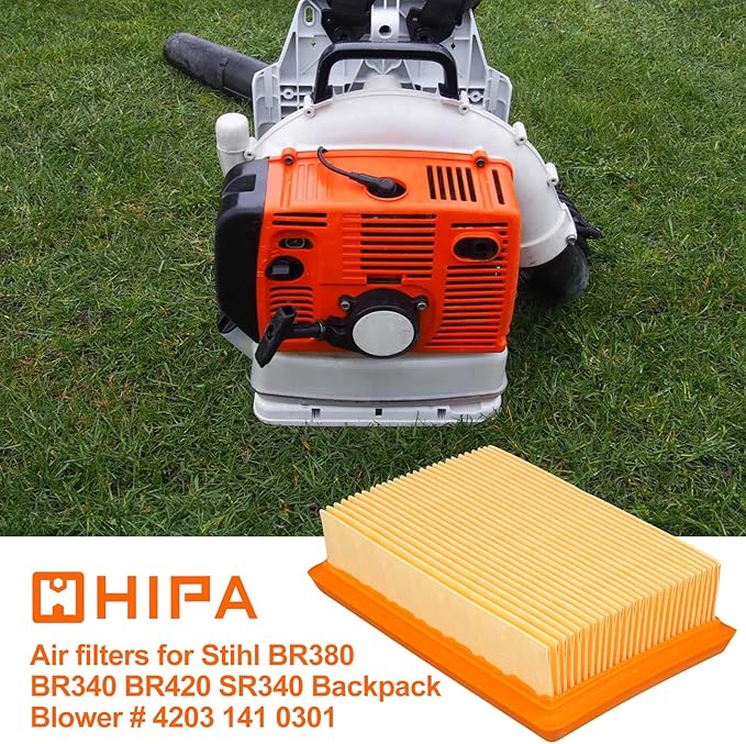 Hipa BR340 BR380 Air Filter for Stihl 4203 141 0301 BR340 BR420C BR380 BR420 BR 340 BR 380 BR340L SR340 SR420 Backpack Blower Parts 4203 141 0301 Filter Pack of 2 - LeafyLoom