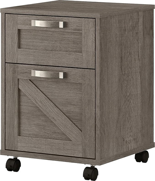 Bush Furniture Knoxville 2 Drawer Mobile File Cabinet, Rolling Document Storage for Home Office, Restored Gray - LeafyLoom