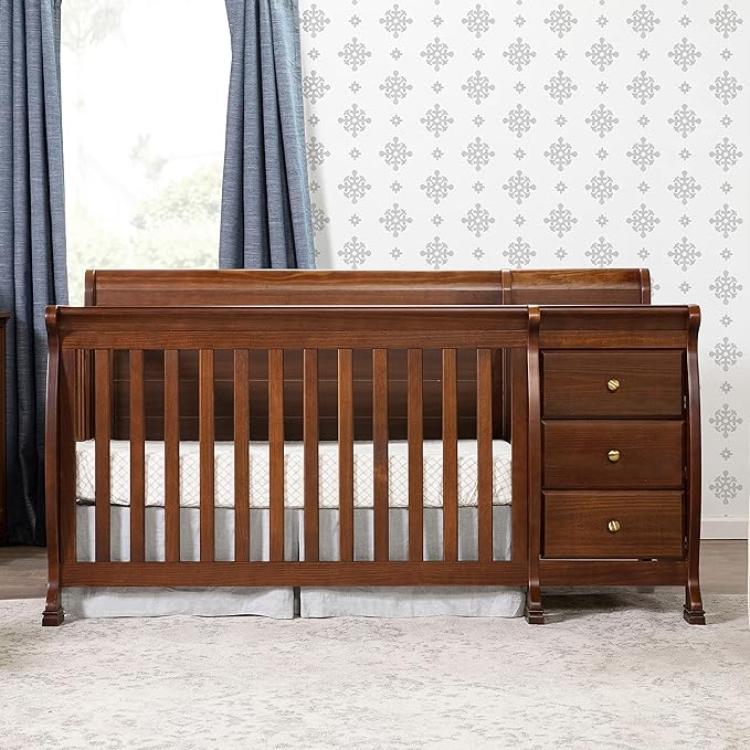 DaVinci Kalani 4-in-1 Convertible Crib and Changer Combo in Espresso - LeafyLoom