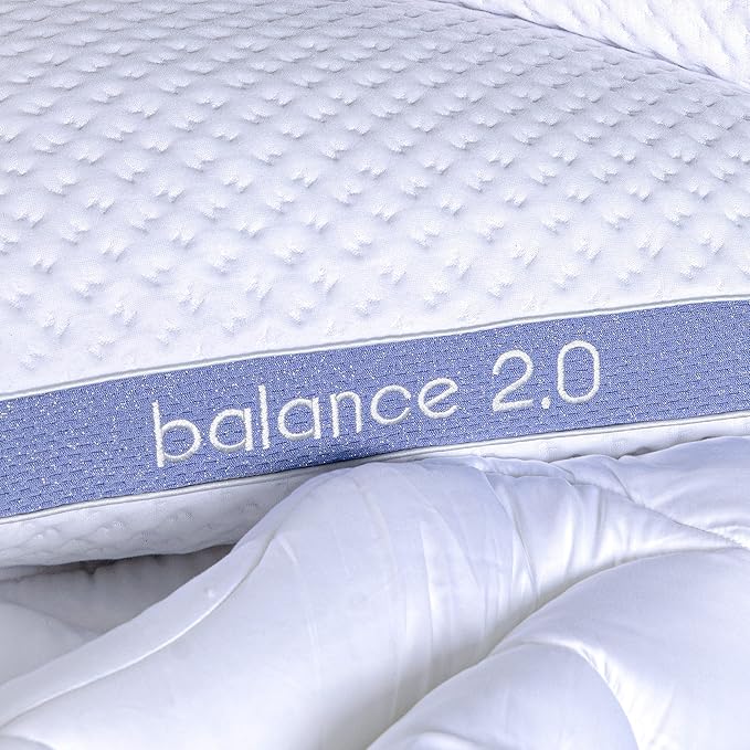 Bedgear Balance Performance Pillow - Size 2.0 - Moisture Wicking Bed Pillow - All Sleep Positions - Medium Firmness Sleeping Pillow - Hypoallergenic, Washable Removable Cover - 20" W x 26" L x 5.75" H - LeafyLoom