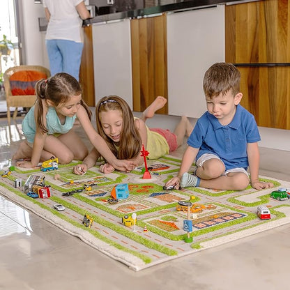 IVI 3D Play Rugs, Traffic Green, 39 x 59 inches - LeafyLoom