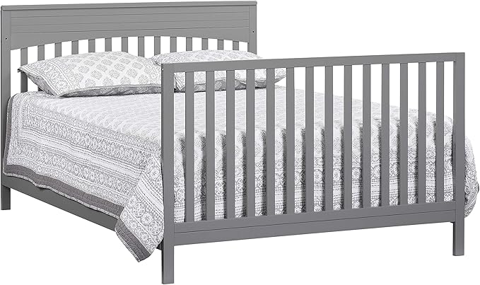 Oxford Baby Harper Full Bed Conversion Kit for 4-in-1 Convertible Crib, Dove Gray, GreenGuard Gold Certified - LeafyLoom