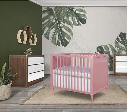 Lucas Mini Modern Crib with Rounded Spindles - LeafyLoom