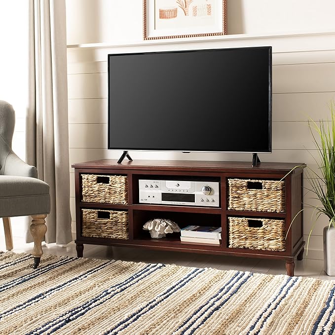 Safavieh Home Collection Rooney Entertainment TV Unit, Cherry - LeafyLoom