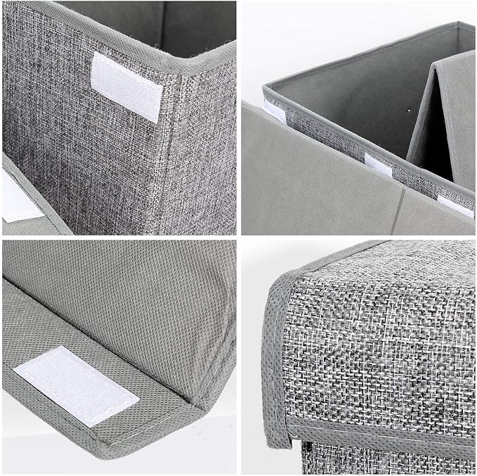 popoly Large Toy Box Chest with Lid, Collapsible Sturdy Toy Storage Organizer Boxes Bins Baskets for Kids, Boys, Girls, Nursery, Playroom, 25"x13" x16" (Linen Gray) - LeafyLoom