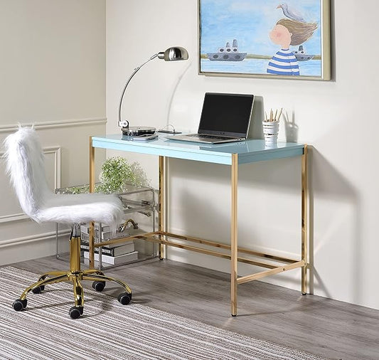 NicBex Laik-DW-00065-DX Desks, 42" W x 20" D x 30" H, Baby Blue - LeafyLoom