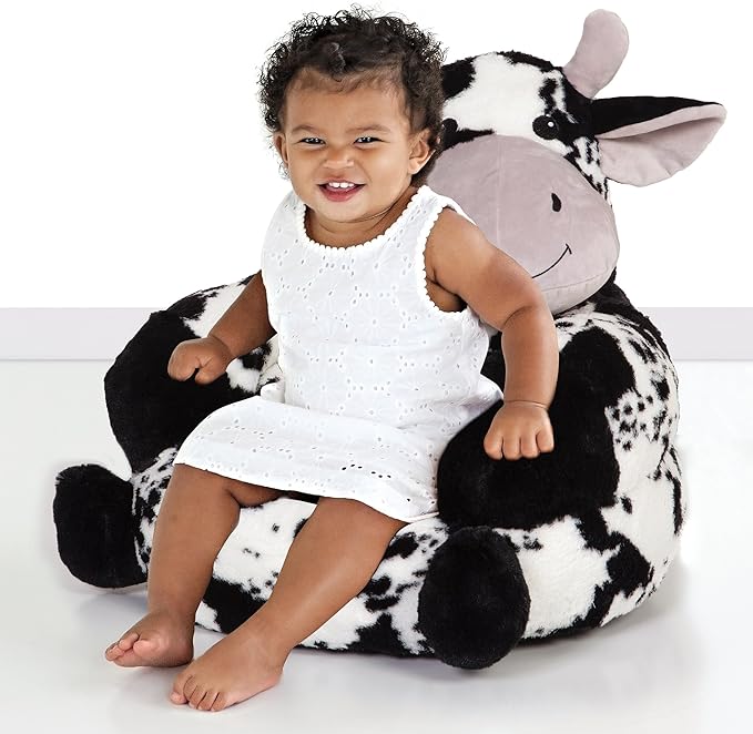 Trend Lab Cow Toddler Chair Plush Character Kids Chair Comfy Furniture Pillow Chair for Boys and Girls, 21 x 19 x 19 inches - LeafyLoom