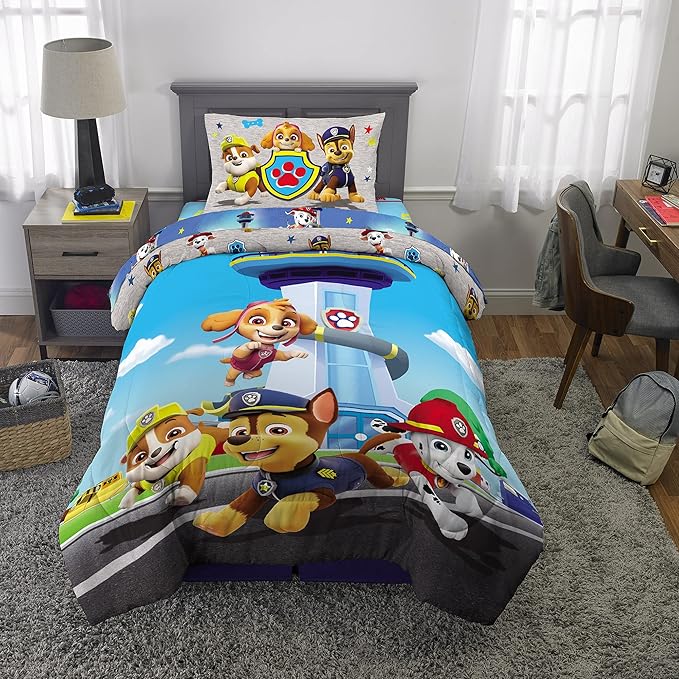 Franco Kids Bedding Super Soft Comforter and Sheet Set, 4 Piece Twin Size, Paw Patrol (Prints may vary) - LeafyLoom