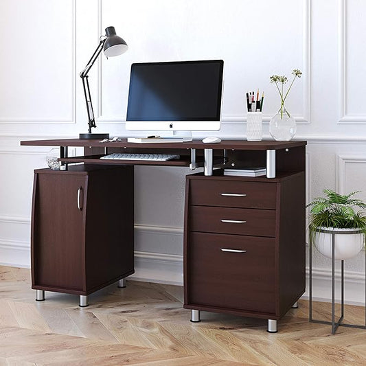 NicBex Laik-DW-00044-DX Desks, 47.5" W x 23.5" D x 30" H, Chocolate - LeafyLoom