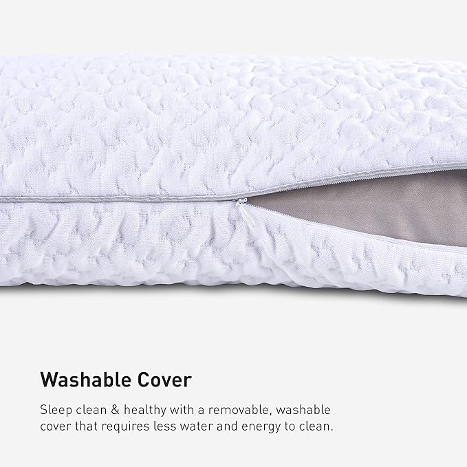 Bedgear Balance Cuddle Curve Performance Pillow - Size 0.0 - Moisture-Wicking Pillow for Side Sleepers - Medium Firmness Bed Pillow- Hypoallergenic, Washable Removable Cover - 20" W x 26" L x 4.75" H - LeafyLoom