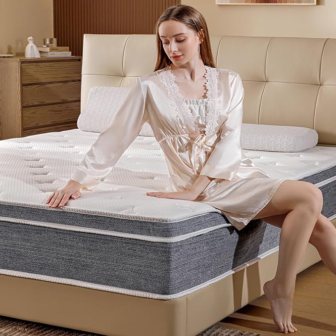 8 Inch Twin Mattresses,Hybrid Twin Size Mattress in a Box,Gel Memory Foam Medium Firm Grey Mattress,Quality Comfort and Adaptive Support Breathable Cooling Twin Mattress,CertiPUR-US. - LeafyLoom