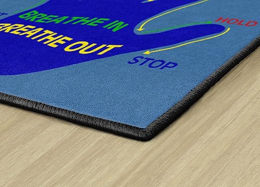 Flagship Carpets Get A Grip Childrens Time Out Children's Classroom or Playroom Carpet, Kids Room or Home Door Mat, Small Area Rug, 30" x 30", Rectangle, Blue - LeafyLoom