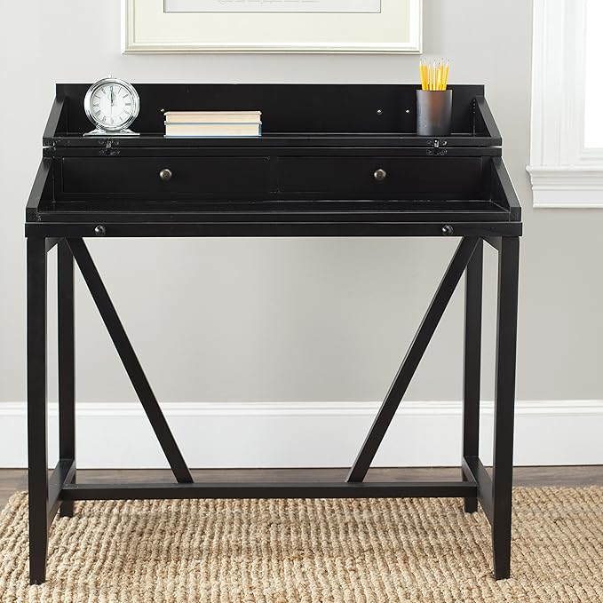 Safavieh American Homes Collection Wyatt Black Writing Desk - LeafyLoom