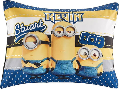 Franco Kids Bedding Super Soft Comforter and Sheet Set, 4 Piece Twin Size, Minions The Rise Of Gru - LeafyLoom