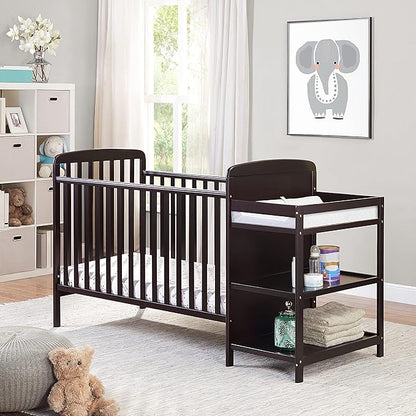 Suite Bebe Ramsey 3 in 1 Convertible Crib and Changer in an Espresso Finish - LeafyLoom