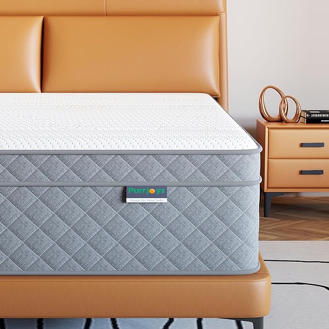 Firm Full Mattress, PurrJoys12 Inch Cooling-Gel Memory Foam and Pocket Spring Hybrid Mattress, Full Size Mattress in a Box, CertiPUR-US Certified, Firm, Full Bed Mattress - LeafyLoom