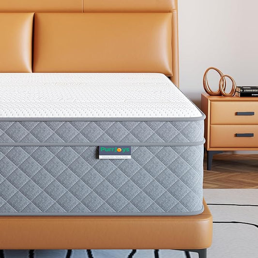 Firm Full Mattress, PurrJoys12 Inch Cooling-Gel Memory Foam and Pocket Spring Hybrid Mattress, Full Size Mattress in a Box, CertiPUR-US Certified, Firm, Full Bed Mattress - LeafyLoom