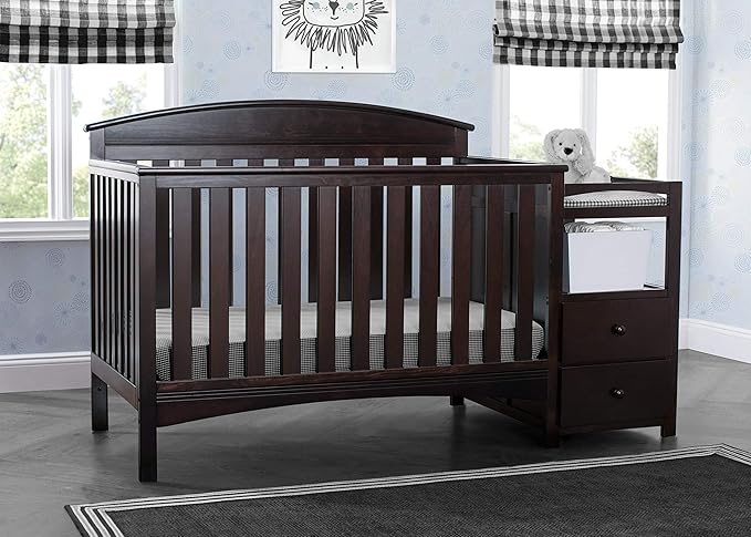 Delta Children Abby Convertible Crib and Changer, Dark Chocolate - LeafyLoom