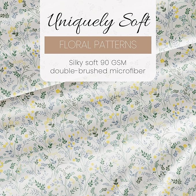 Linen Market 3 Piece Twin Bedding Sheet Set (Light Blue Floral) - Sleep Better Than Ever with These Ultra-Soft & Cooling Bed Sheets for Your Twin Size Bed - Deep Pocket Fits 16" Mattress - LeafyLoom