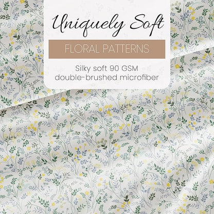 Linen Market 3 Piece Twin Bedding Sheet Set (Light Blue Floral) - Sleep Better Than Ever with These Ultra-Soft & Cooling Bed Sheets for Your Twin Size Bed - Deep Pocket Fits 16" Mattress - LeafyLoom