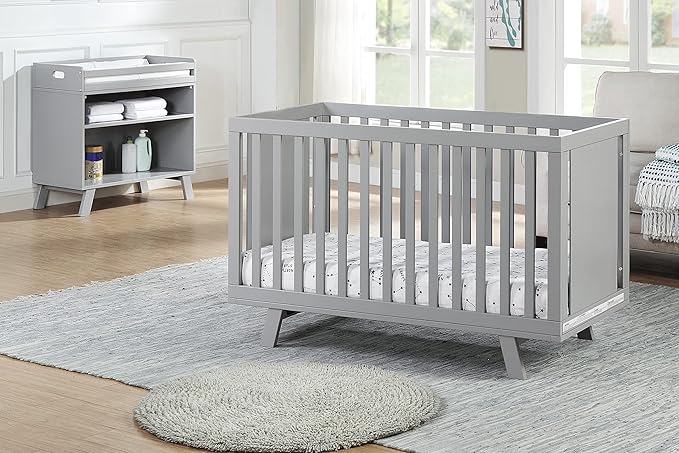 Suite Bebe Livia Convertible Crib in Gray & Gray - LeafyLoom